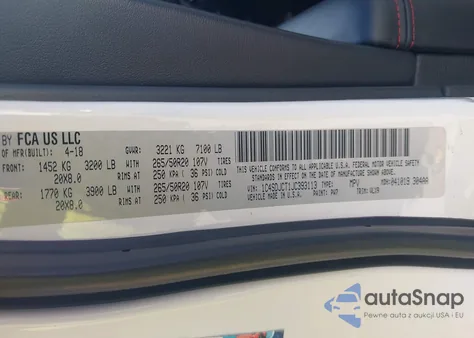 2018 Dodge Durango R/T Awd из США, поврежденный, VIN 1C4SDJCT1JC393113